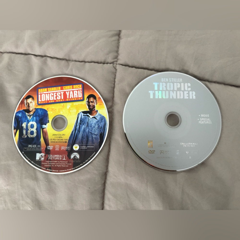 The Longest Yard and Tropic Thunder- DVDS